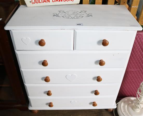 Painted pine chest of drawers(-)